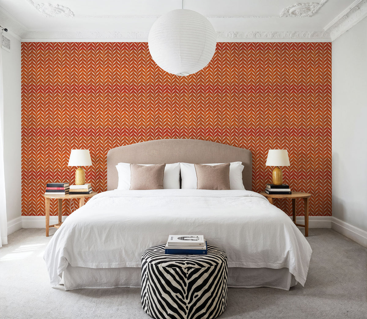 Harvest Arrows Orange Mural Wallpaper - room preview 02