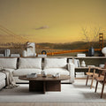 Crimson Bridge At Dusk Mural Wallpaper - room preview 02