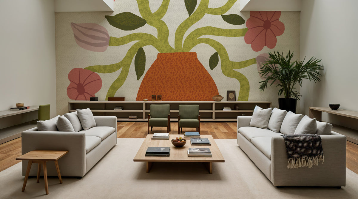 Flower Pot II Mural Wallpaper - room preview 02