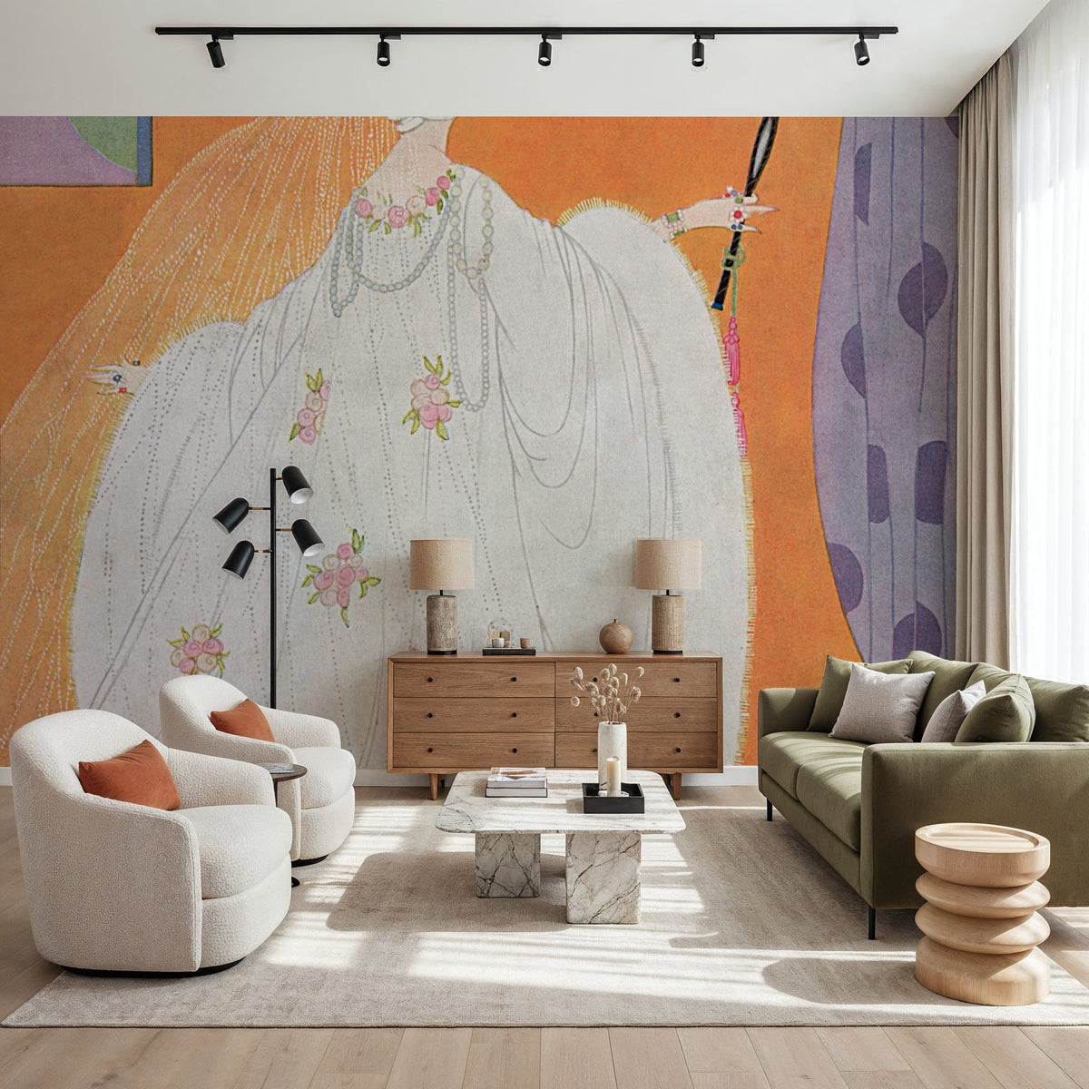 Vintage Fashion Cover V Mural Wallpaper - room preview 02