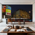 Neon Metropolis Mural Wallpaper - room preview 02