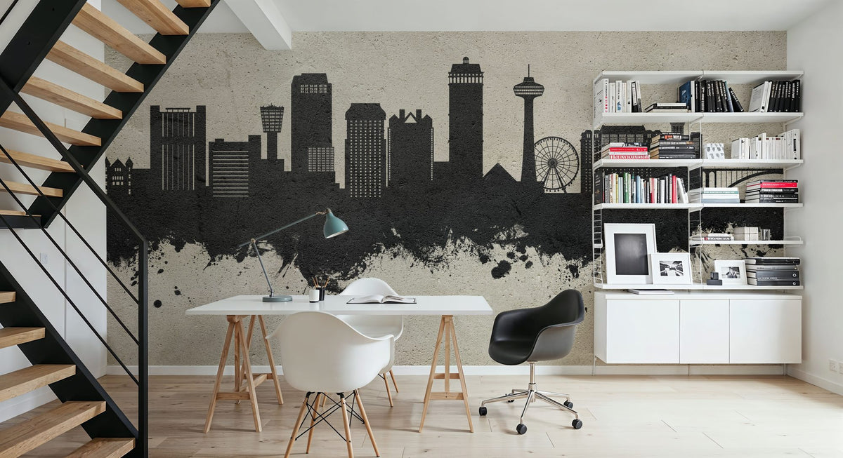 Niagara Falls Skyline Concrete Mural Wallpaper - room preview 02