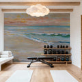 Peach Beach Mural Wallpaper - Neutral Tone - room preview 02