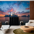 Pudong Sunrise Blue Mural Wallpaper - room preview 02