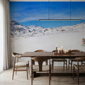 Alpine Serenity White Blue Mural Wallpaper - room preview 02