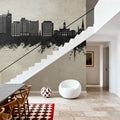 Portland Maine Skyline Concrete Mural Wallpaper - room preview 02