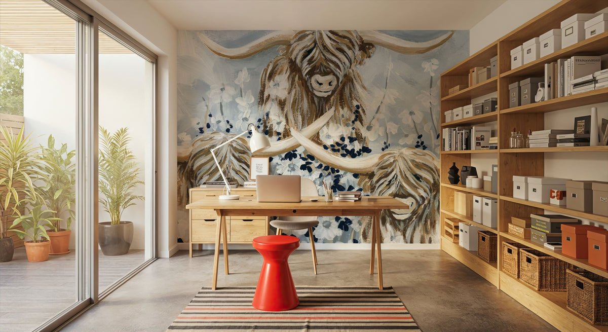 Highlands in the Meadow Mural Wallpaper - room preview 02
