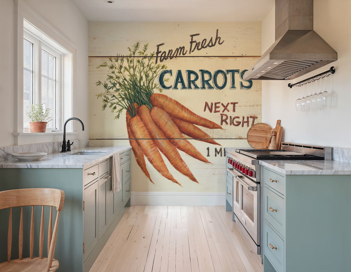 Farm Fresh Carrots Mural Wallpaper - room preview 02