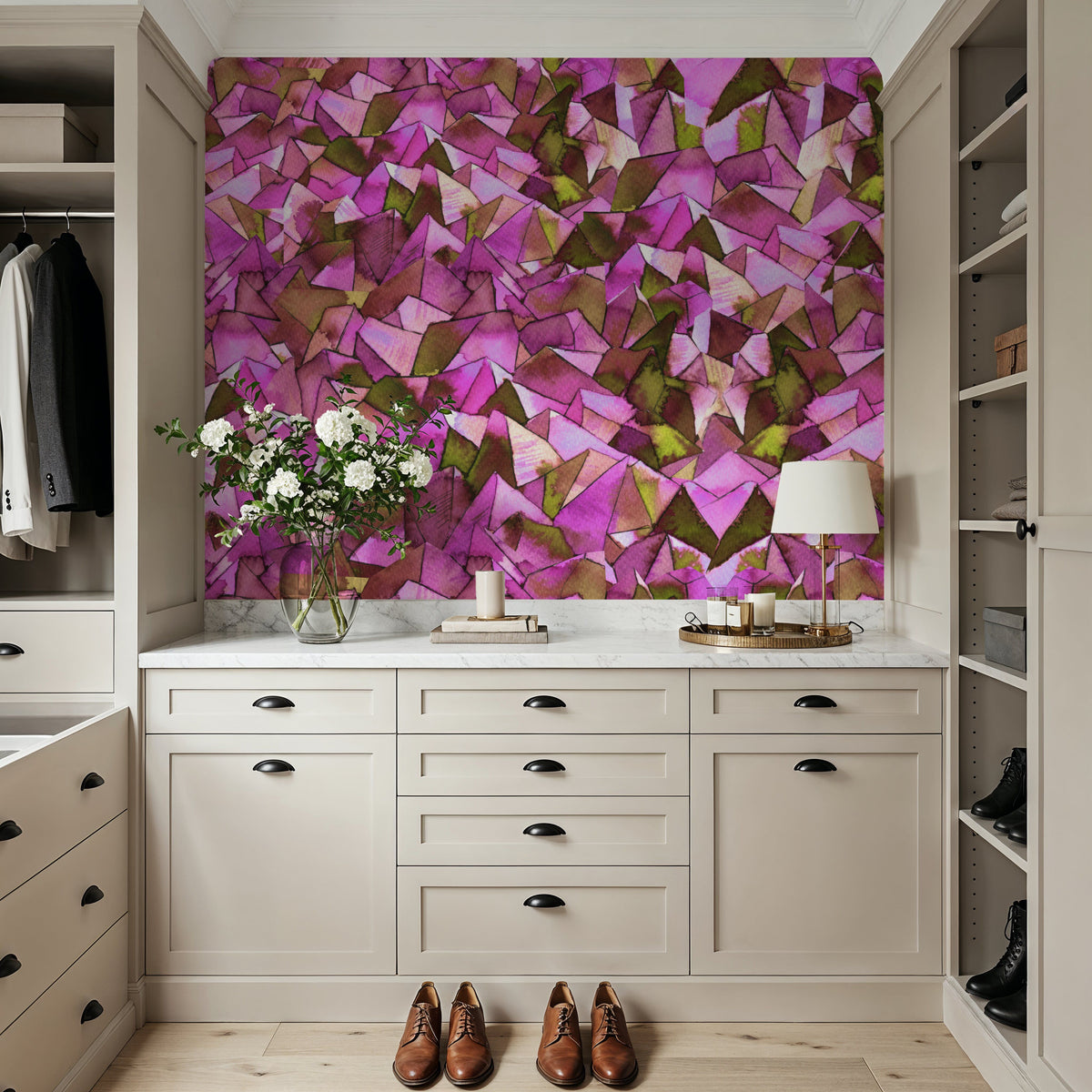 Watercolor Geometry Mural Wallpaper - room preview 02