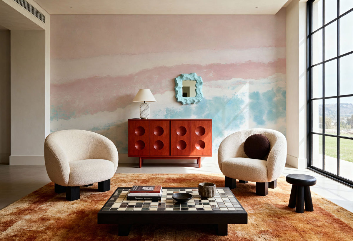 Sky Seaview Falling Mural Wallpaper - room preview 02