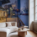 Harbor Twilight Mural Wallpaper - Neutral Tone - room preview 02