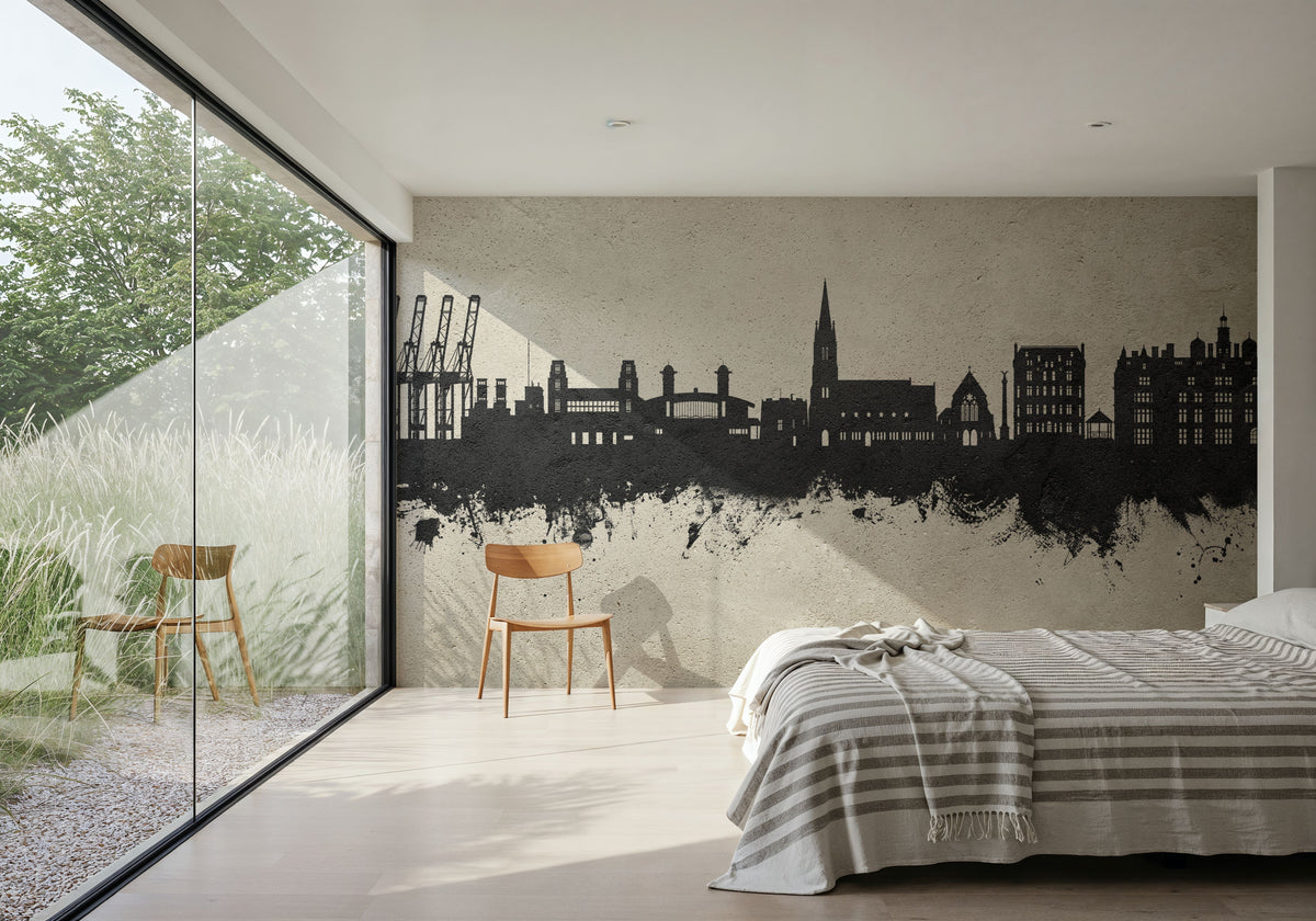 Felixstowe England Skyline Concrete Mural Wallpaper - room preview 02