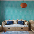 Coastal Scales Turqouise Mural Wallpaper - room preview 02