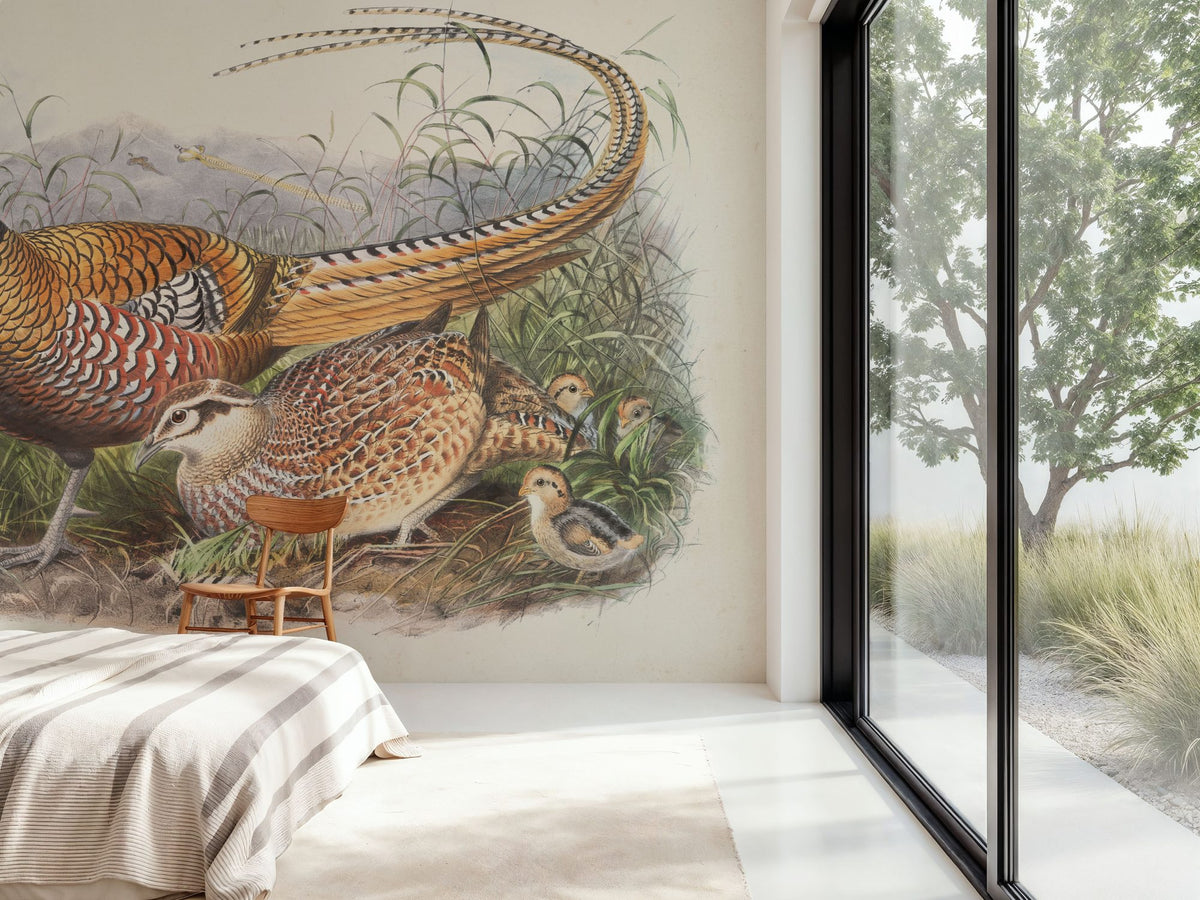 Autumn Pheasant II Mural Wallpaper - room preview 02