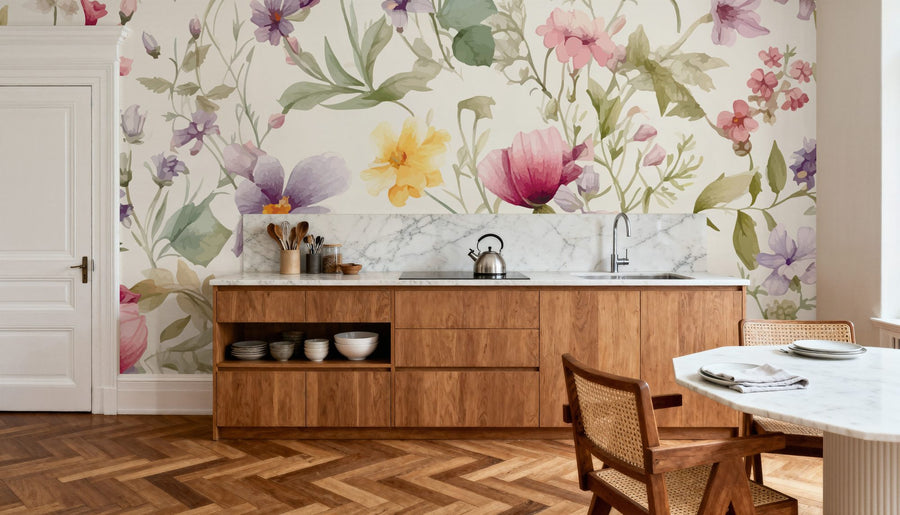 Floral Wallpaper Mural – Flower Wallpaper – Meadow Center