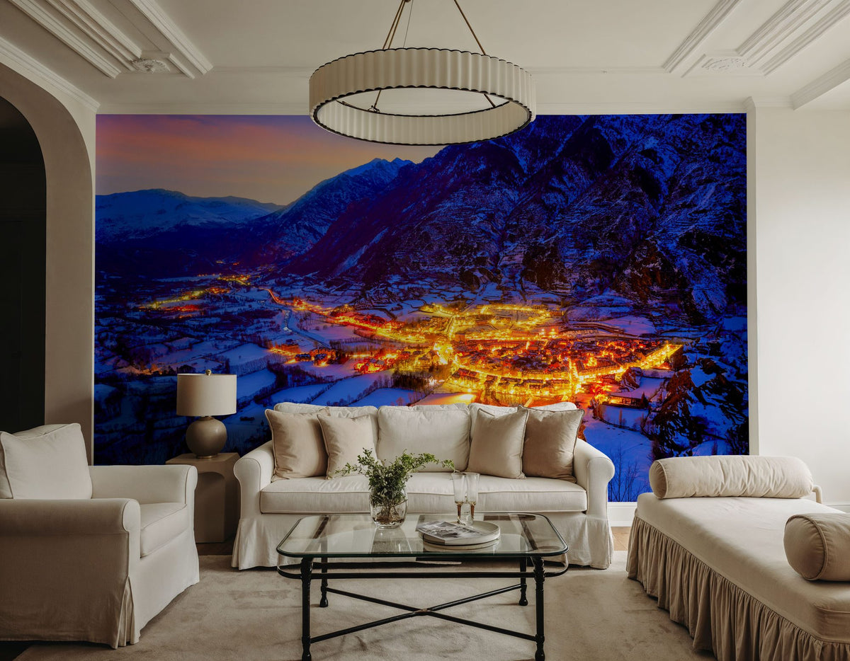 Winter Village Glow Mural Wallpaper - room preview 02