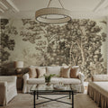 Enchanted Grove Tapestry, Beige Mural Wallpaper - room preview 02