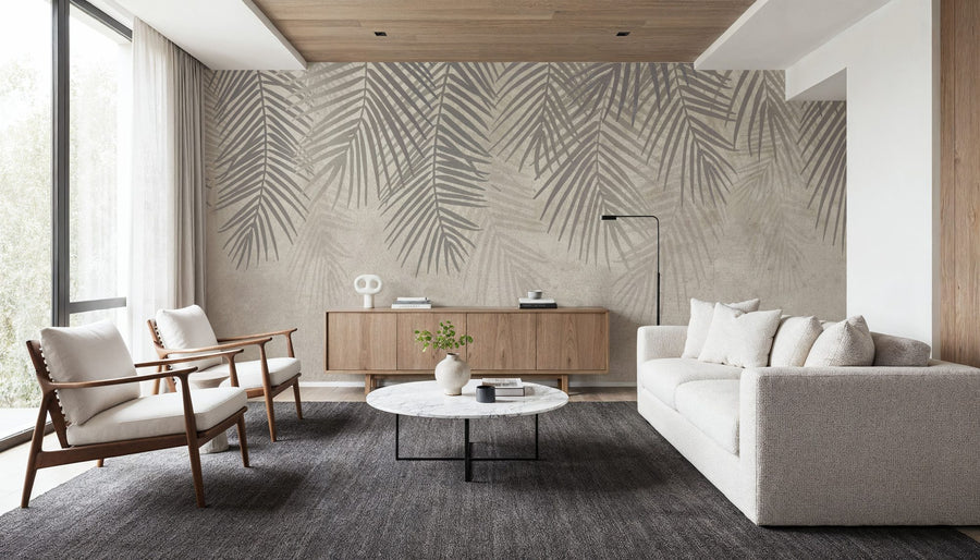 Palm Leaf Wallpaper Mural – Tropical Wall Mural – Palms Up Ahead - Edition 3