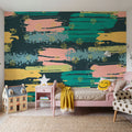 Shape and Splash Dark Mural Wallpaper - room preview 02