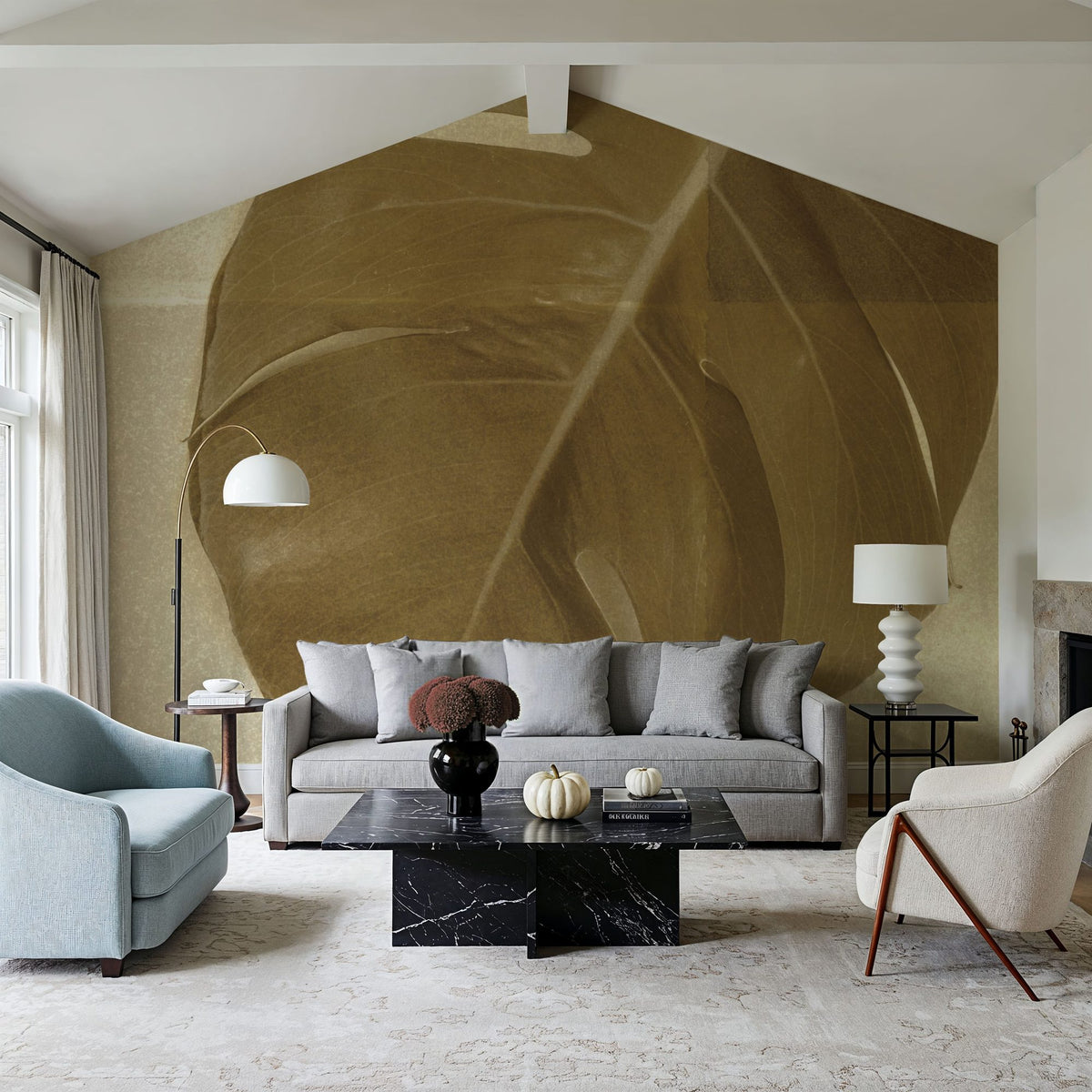 Monstera Leaf I Mural Wallpaper - room preview 02