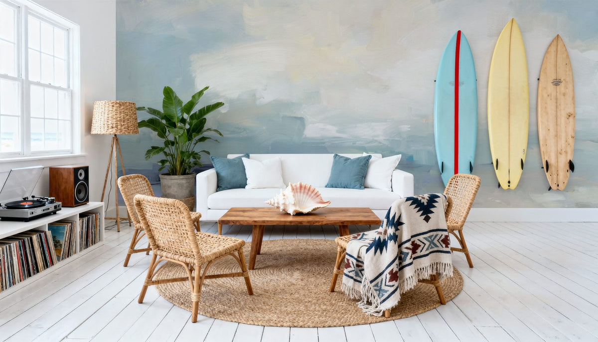 Cloudy Water Mural Wallpaper - room preview 02