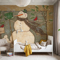 Seasonal Snowman I Mural Wallpaper - room preview 02