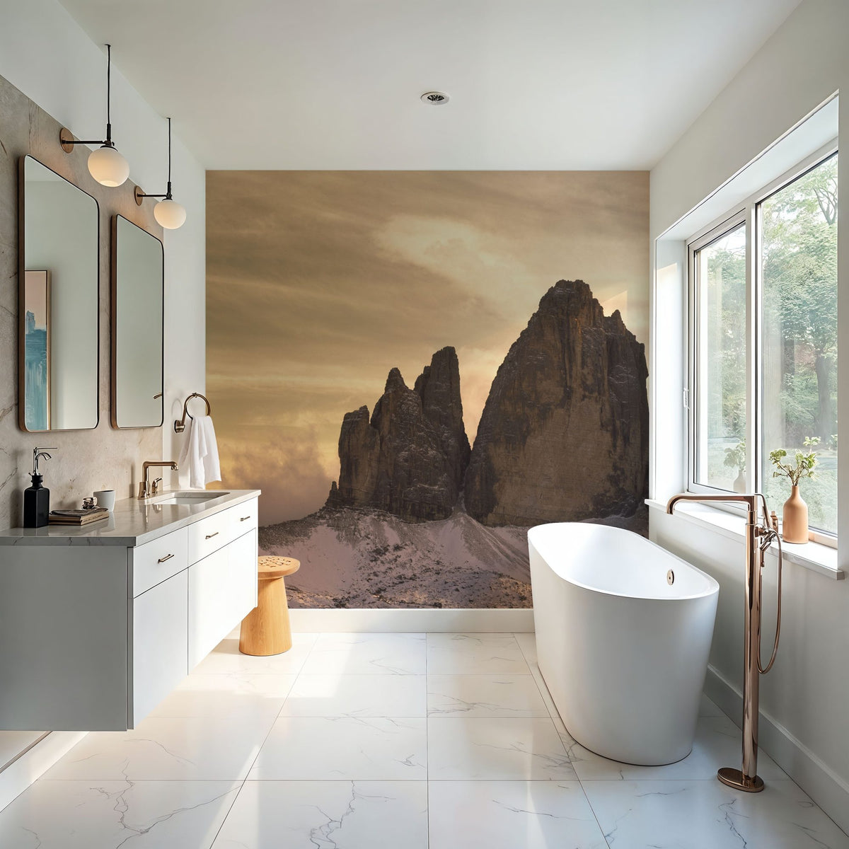 Golden Alpine Twilight Mural Wallpaper - room preview 02