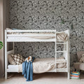 Negative Leaf, Black & White Mural Wallpaper - room preview 02