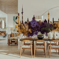 Hannover Germany Skyline Purple & Gold Mural Wallpaper - room preview 02