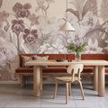 The Tenderness of Orchids, Rosy Salmon Mural Wallpaper - room preview 02