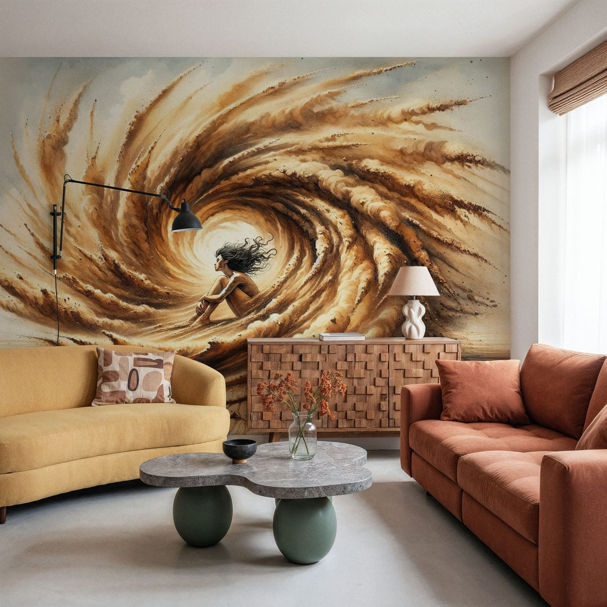 Desert Tempest's Embrace Mural Wallpaper - room preview 02