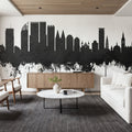 The Hauge Netherlands Skyline Black & White Mural Wallpaper - room preview 02
