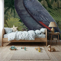 Jungle Parrot II Blue Mural Wallpaper - room preview 02