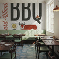 Retro Food Award Winning BBQ Mural Wallpaper - room preview 02