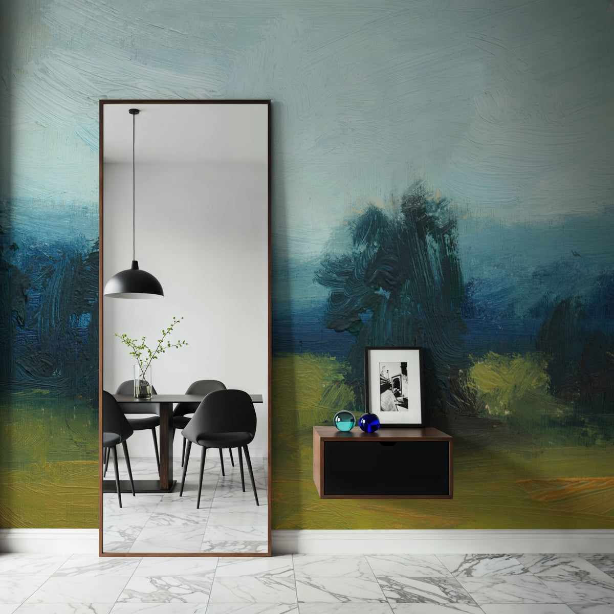 Fields and Mountains Mural Wallpaper - room preview 02