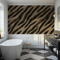 Watercolor Tiger Stripes, Mocha Mural Wallpaper - room preview 02