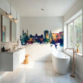Port-au-Prince Haiti Skyline Blue & Bronze Mural Wallpaper - room preview 02