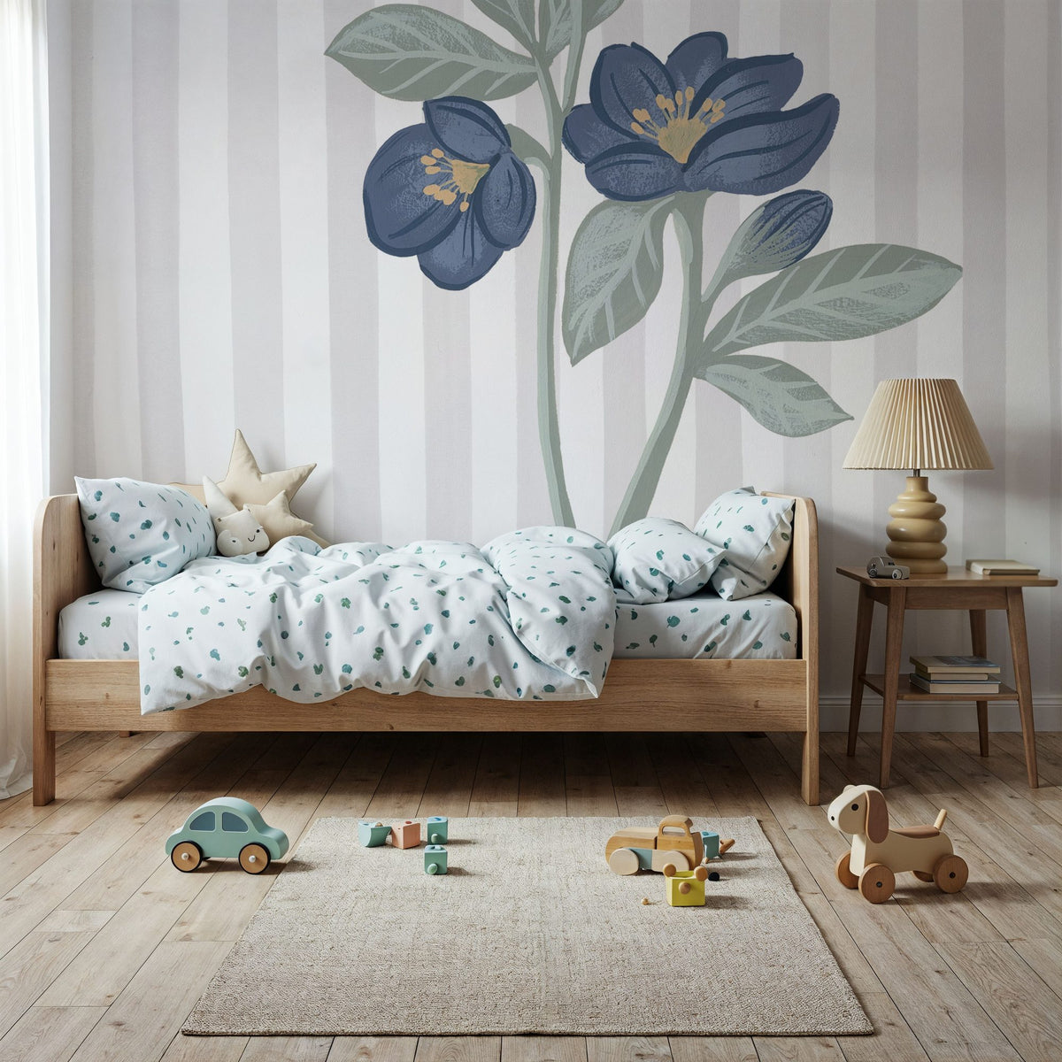 Winter Spirit Hellebore Mural Wallpaper - room preview 02