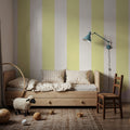 Scalloped Circus Stripes, Yellow Mural Wallpaper - room preview 02