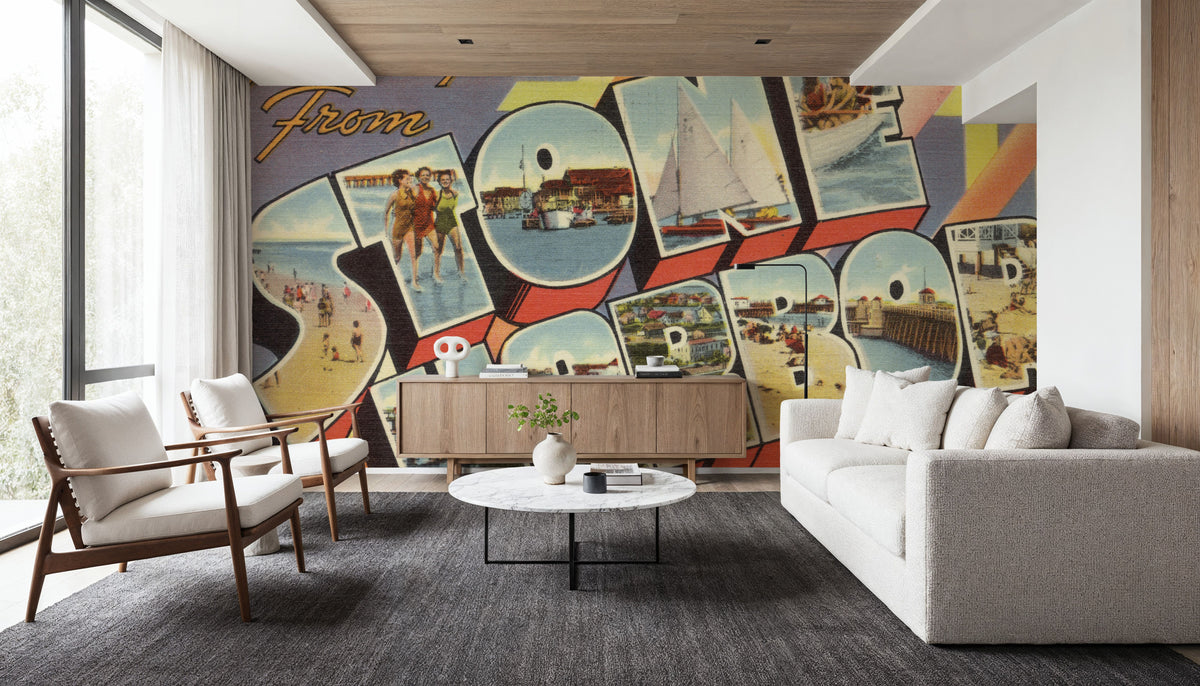 Greetings From Stone Harbor Mural Wallpaper - room preview 02