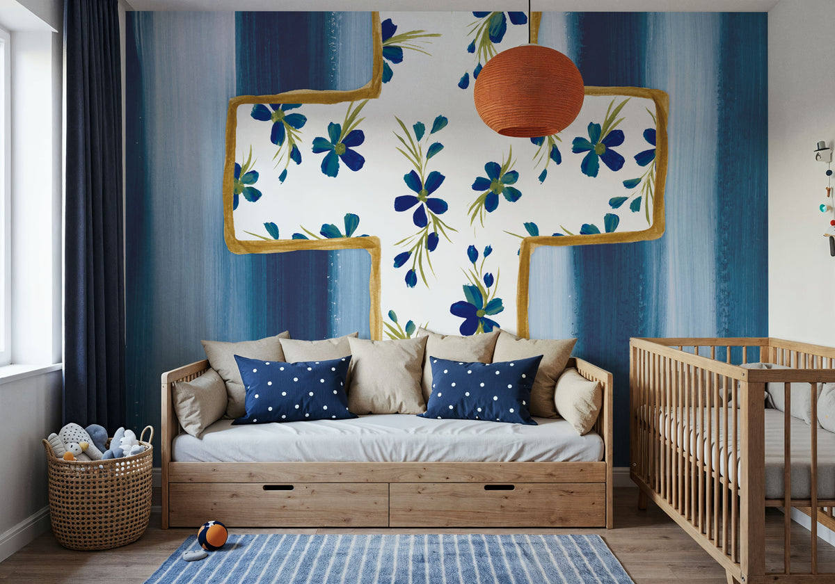 Floral Cross II Mural Wallpaper - room preview 02