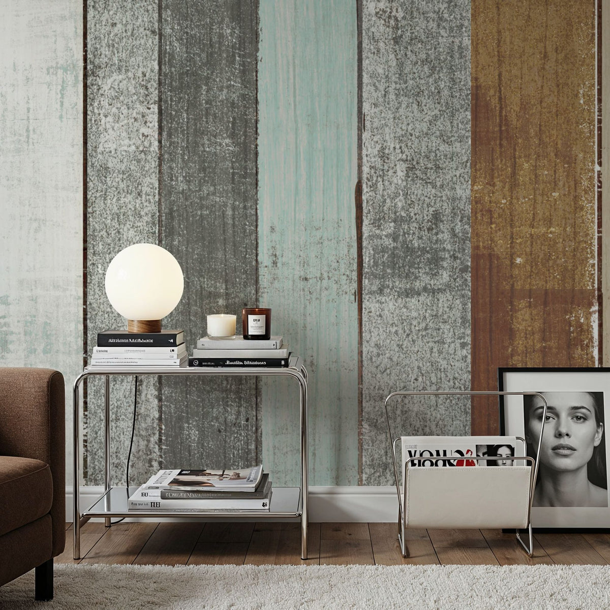 Beachscape VII Gold Neutral Mural Wallpaper - room preview 02