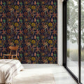 Statement Palms Petite, Midnight Mural Wallpaper - room preview 02
