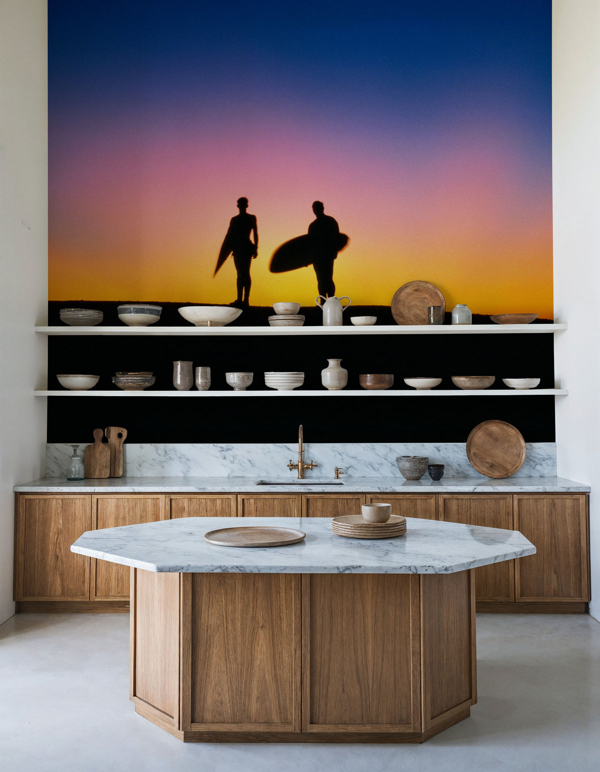 Sunset Surfers Mural Wallpaper - room preview 02