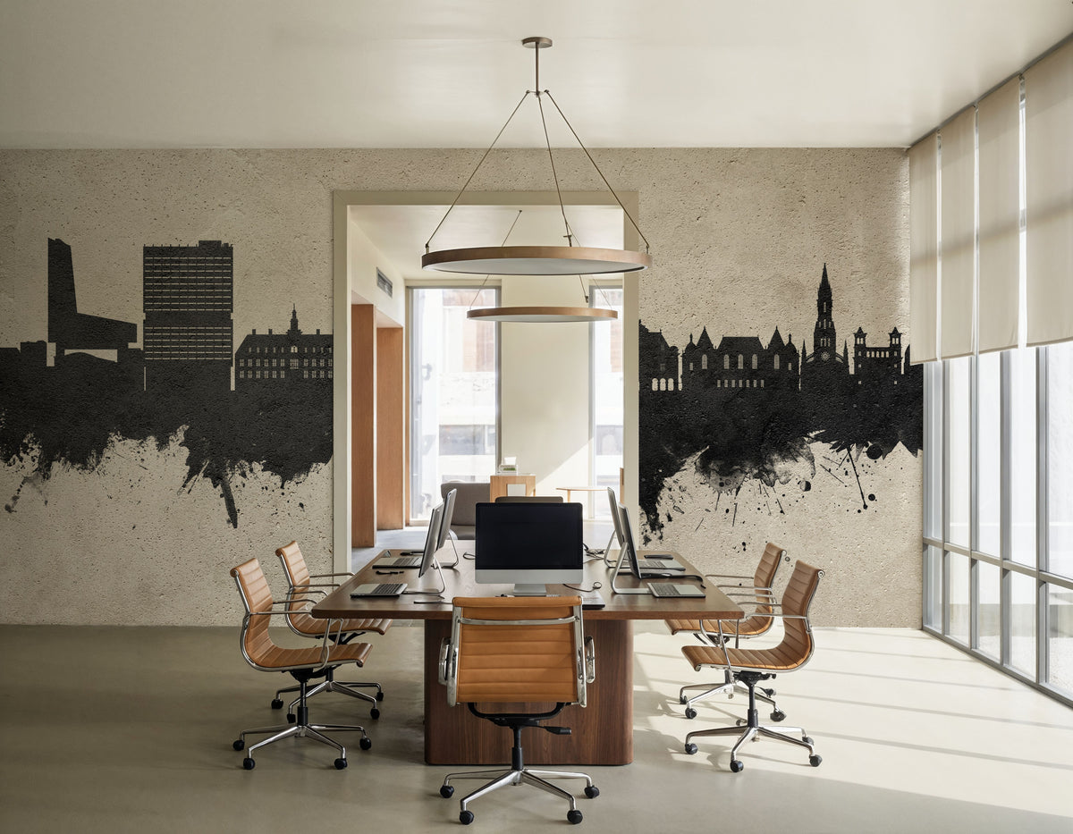 Lille France Skyline Concrete Mural Wallpaper - room preview 02
