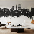 Maidstone England Skyline Black & White Mural Wallpaper - room preview 02