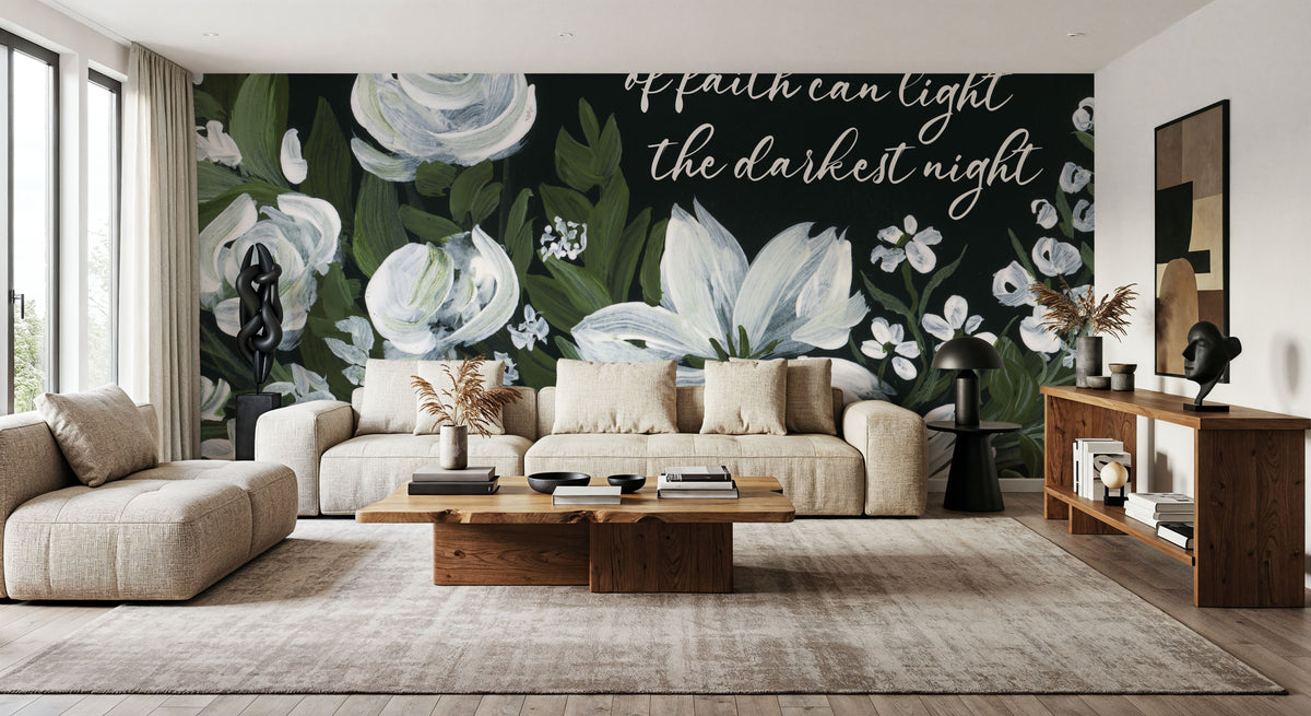 Moody Wildflowers Mural Wallpaper - room preview 02