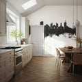 Boulder Colorado Skyline Black & White Mural Wallpaper - room preview 02