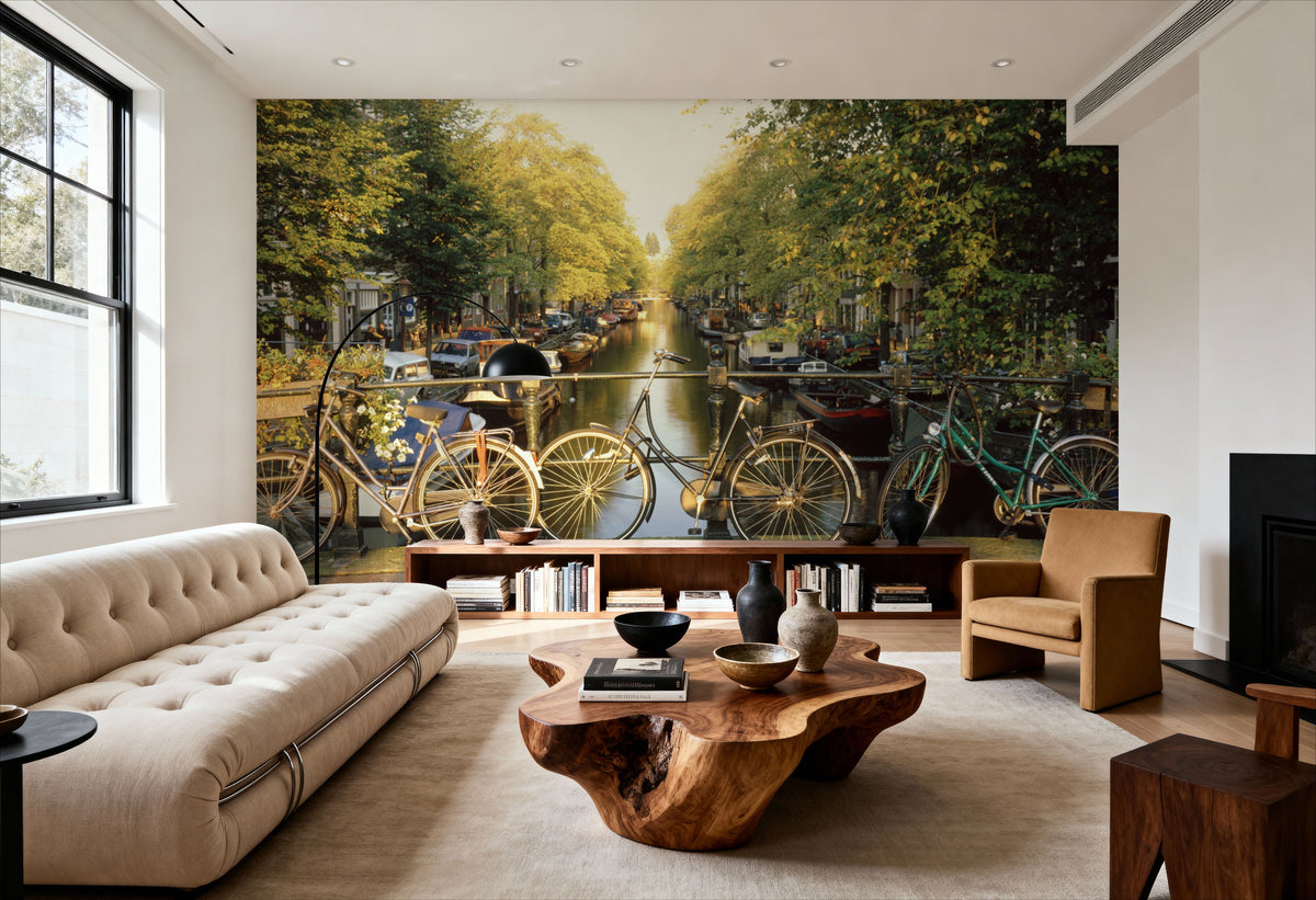 Canal Crossing Amsterdam Mural Wallpaper - room preview 02