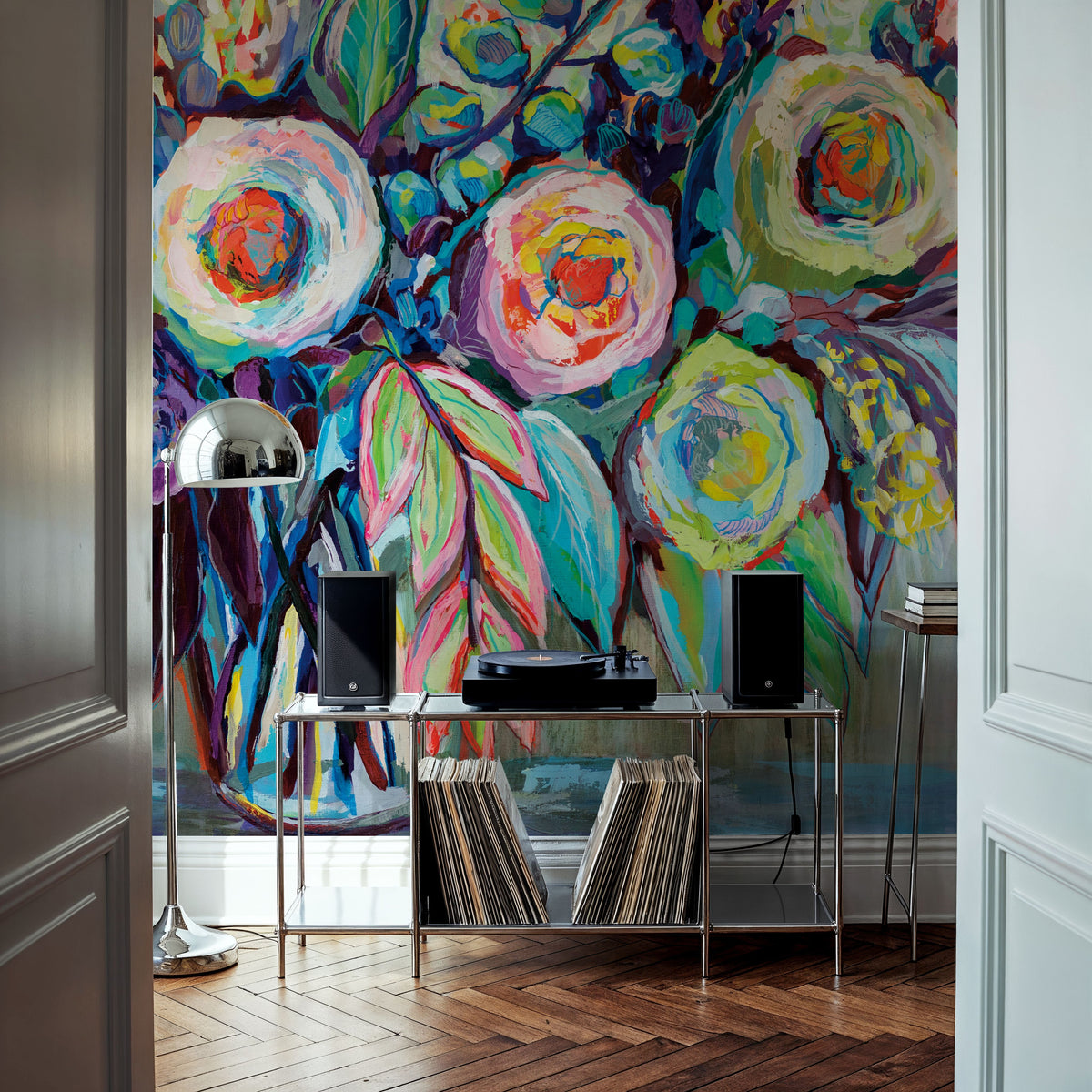Popping Flowers Mural Wallpaper - room preview 02